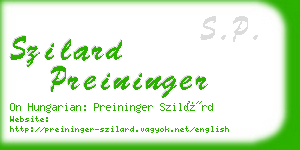 szilard preininger business card